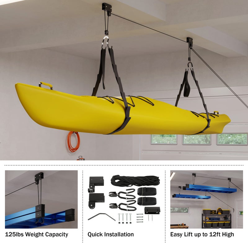 RAD Sportz Kayak Storage Hoist - Overhead Pulley System with 125lb Capacity for Canoes, Bikes, Ladders, and More - for up to 12-Foot Ceilings by Rad Sportz - Image 4